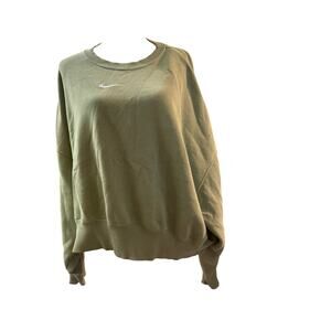 Nike Center White  Swoosh Olive  Green   Crewneck Sweatshirt Women’s 
Size XL